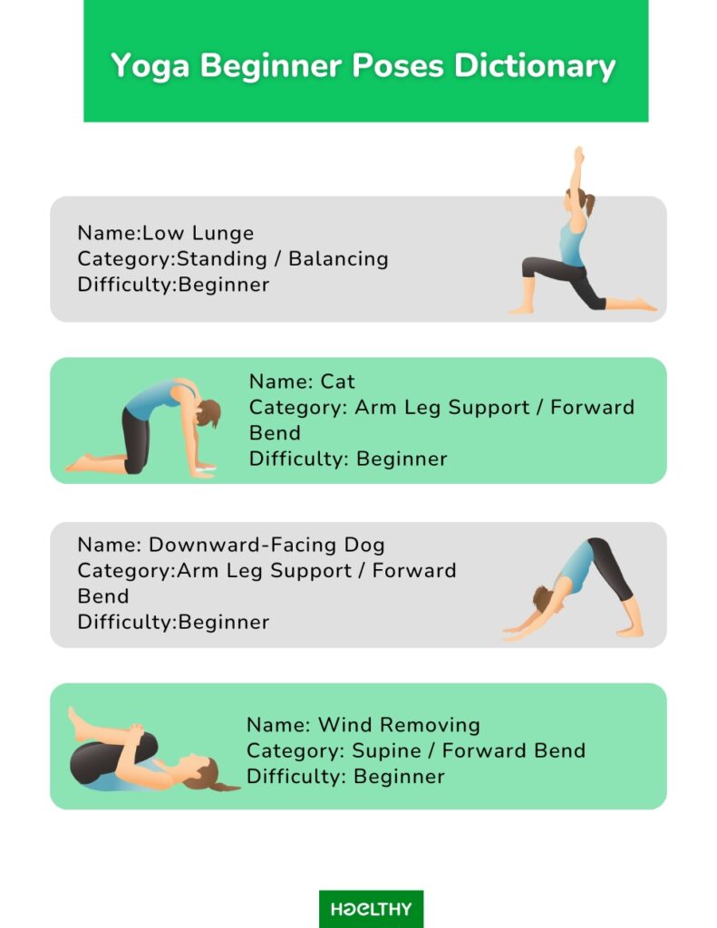 Yoga Beginner Poses Dictionary